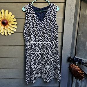 Brooks Brothers Navy Blue Floral Dress Plus Size 14 NWT